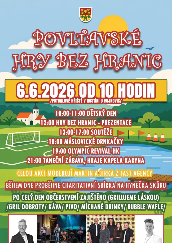 Pozvánka na&nbsp;Povltavské Hry bez&nbsp;hranic 6.6.2026 od&nbsp;10 hodin do&nbsp;Hostína